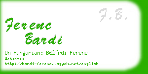 ferenc bardi business card